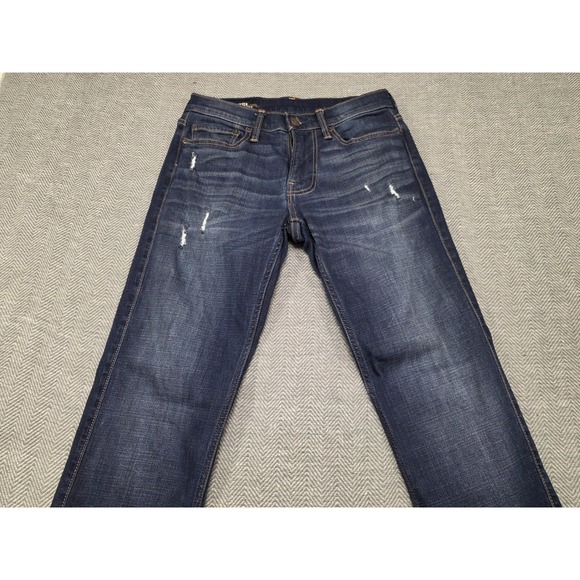 Hollister Slim Straight Dark Wash Distressed Jeans Women 28x30‎ - Picture 3 of 6